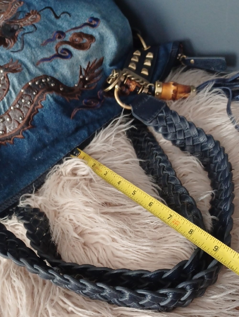 Y2K Denim Dragon Large Tote - Picture 14 of 16